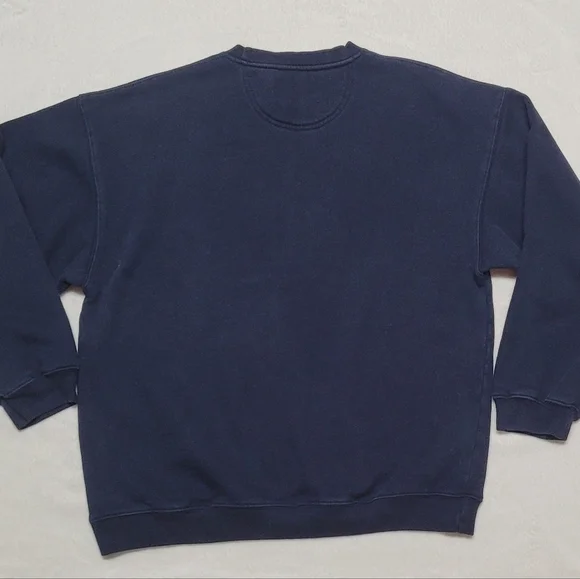 Bite Me Big Dogs Navy Blue Embroidered Graphic Fleece Lined Sweatshirt S - Picture 5 of 8